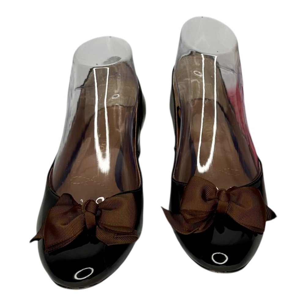 NW/OT J. Renee Cameo Patten Leather Chocolate Bow Pump Size 7.5 M